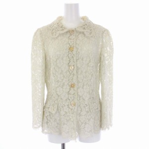 【中古】ドルチェ&ガッバーナ ドルガバ DOLCE&GABBANA レースジャケット シアー 花柄 44 L アイボリー /KH レディース