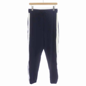 【中古】ザラマン ZARA MAN トラックパンツ スウェット イージー ジョガー サイドライン L 紺 ネイビー 白 ホワイト