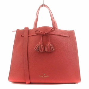 【中古】ケイトスペード KATE SPADE ショルダーバッグ ハンドバッグ 2way タッセルリボン レザー ピンク /AN2 ●D