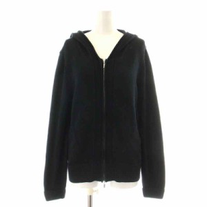 【中古】フォクシー FOXEY Eyelet V Knit Parka パーカー ジャケット ニット 長袖 ジップアップ 絹 シルク 黒 39666