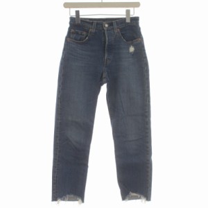 【中古】リーバイスプレミアム Levis PReMIUM 501 デニムパンツ ボタフライ カットオフ ダメージ加工 W26 L26 XS 青