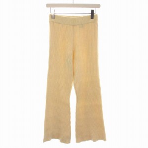 【中古】トゥデイフル TODAYFUL Flare Knit Pants フレアニットパンツ リブ 36 S ベージュ /YM レディース