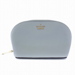 【中古】ケイトスペード KATE SPADE コスメポーチ 化粧ポーチ レザー 青 ブルー /BM レディース