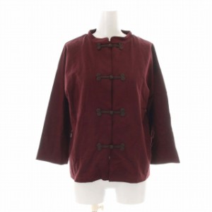 【中古】ユナイテッドアローズ STYLE for LIVING カットソー ハイネック チャイナ服風 七分袖 M ボルドー