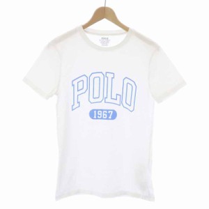 【中古】ポロ ラルフローレン POLO RALPH LAUREN Tシャツ カットソー 半袖 ロゴプリント XS 白 ホワイト