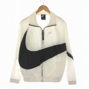 【中古】ナイキ NIKE HBR STMT WOVEN JACKET ウーブン ジャケット ナイロン ジップアップ アウター XS 白 ホワイト 黒