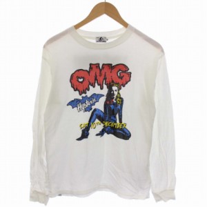 【中古】ヒステリックグラマー PUNK OMG PT LONG SLEEVE TEE Tシャツ カットソー 長袖 XS 白 メンズ