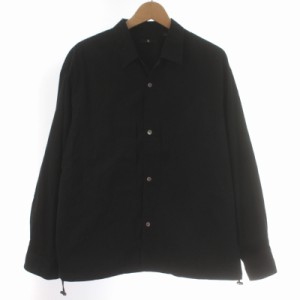 【中古】ユニクロ UNIQLO +J スーピマコットンオーバーサイズシャツブルゾン ジャケット L 黒 01-33-1H211A