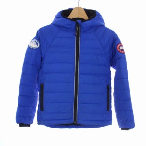 【中古】カナダグース KID'S YOUTH PBI SHERWOOD HOODY ダウンジャケット アウター ジップアップ フード S 7-8 青