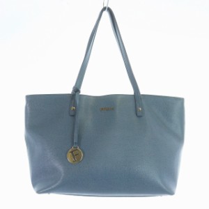 【中古】フルラ FURLA DAISY M TOTE デイジー トートバッグ レザー チャーム 水色 840463 /KU ●D レディース