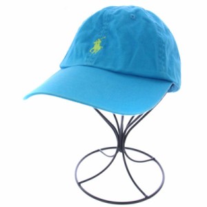 【中古】ポロ ラルフローレン POLO RALPH LAUREN キャップ 野球帽 帽子 ロゴ刺繍 青 メンズ