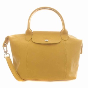 【中古】ロンシャン LONGCHAMP ルプリアージュ キュイール ハンドバッグ ショルダーバッグ 2way レザー 黄色 イエロー