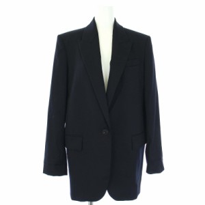 【中古】ザラ ZARA テーラードジャケット シングル 総裏地 肩パット入 XS 紺 ネイビー /TK レディース