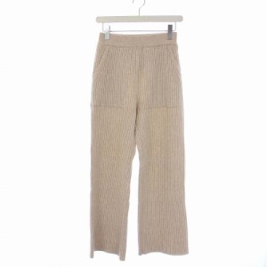 【中古】フィーニー PHEENY  12G rib knit pants リブニットパンツ ワイド イージー ウール 1 S ベージュ