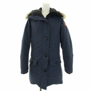 【中古】カナダグース CANADA GOOSE ブロンテパーカー ダウンコート コヨーテファー M 紺 2600JLR レディース