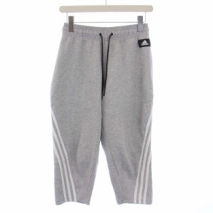 【中古】アディダス adidas W BI WRAPPED 3st7/8 スウェットパンツ イージーパンツ ロゴ S グレー レディース