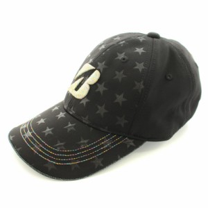 【中古】ブリヂストン ブリジストン BRIDGESTONE GOLF プロモデルキャップ 野球帽 帽子 星柄 ロゴ刺繍 F 黒 CPG151