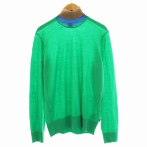 【中古】ヒューゴボス HUGO BOSS Tシャツ 長袖 タートルネック ウール L 緑 グリーン /KQ メンズ