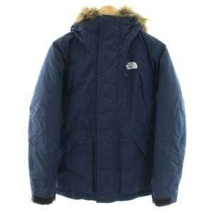 【中古】THE NORTH FACE ELEBUS JACKET ダウンジャケット アウター フード フェイクファー ウール混 XS 紺 メンズ