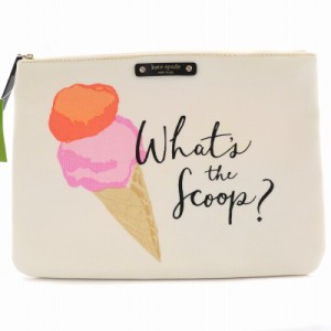 【中古】未使用品 ケイトスペード KATE SPADE flavor of the month ポーチ 小物入れ タグ付き 白 ホワイト