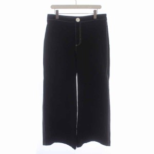 【中古】ザラウーマン ZARA WOMAN ワイドパンツ L 黒 ブラック /AT38 レディース