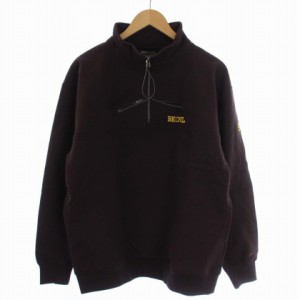 【中古】未使用品 バックチャンネル BACK CHANNEL HALF ZIP SWEAT スウェット トレーナー 長袖 M 茶 メンズ