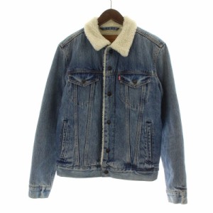 【中古】リーバイスプレミアム Levis PReMIUM シェルパトラッカージャケット Gジャン デニムジャケット 裏ボア S 青