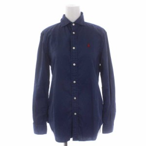 【中古】ポロ ラルフローレン POLO RALPH LAUREN シャツ ブラウス 長袖 0 XS 青 ブルー /KQ レディース