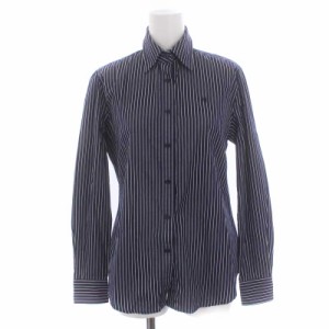 【中古】ローレンラルフローレン LAUREN RALPH LAUREN シャツ ブラウス 長袖 ストライプ柄 XXS 紺 白