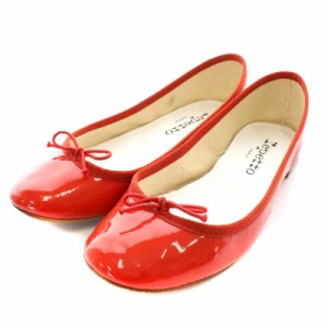 【中古】レペット Repetto バレエシューズ フラットシューズ パンプス エナメル ラウンドトゥ リボン 36 22.7cm 赤