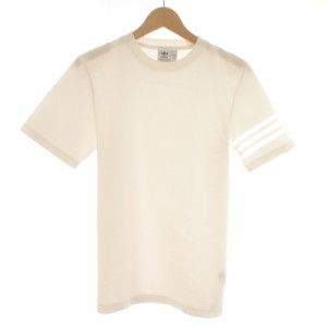【中古】アディダスオリジナルス adidas originals Tシャツ カットソー 半袖 クルーネック ロゴプリント S 白