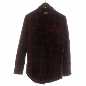 【中古】ヌーディージーンズ nudie jeans シャドーチェック Gabriel Shadow Check ネルシャツ カジュアル XS 赤 黒