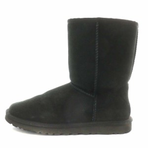 【中古】アグ オーストラリア UGG australia クラシック ショート CLASSIC short ムートンブーツ 25.0cm 黒