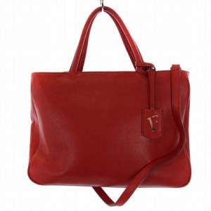 【中古】フルラ FURLA ハンドバッグ トートバッグ 2WAY レザー 赤 レッド /BM レディース