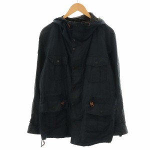 【中古】バブアー Barbour × MARGARET HOWELL INVINCIBLE OILED JACKET オイルドジャケット フード L 紺