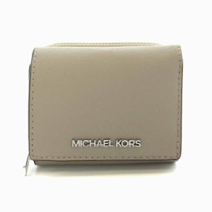 【中古】マイケルコース MICHAEL KORS 三つ折り財布 ミニ財布 レザー グレー 35H9GTVZ5L /YM レディース