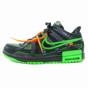 【中古】NIKE OFF-WHITE AIR RUBBER DUNK BLACK/GREEN STRIKE エアラバーダンク スニーカー US11 29cm