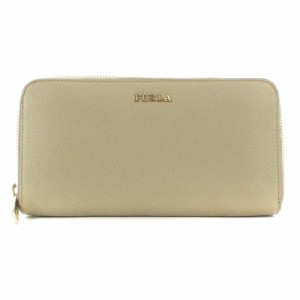 【中古】フルラ FURLA バビロン BABYLON 長財布 ウォレット ラウンドファスナー 小銭入れ レザー グレージュ 924343