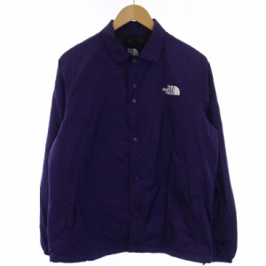 【中古】ザノースフェイス COACH JACKET コーチジャケット ロゴ ナイロン M 紫 メンズ