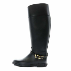 【中古】セルジオロッシ Sergio rossi 23SS SR NORA RAINY BOOTS ロングブーツ レインブーツ ラバー 38 25.0cm 黒