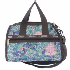 【中古】レスポートサック LesportSAC ショルダーバッグ ハンドバッグ 2way 総柄 水色 グレー /BM レディース