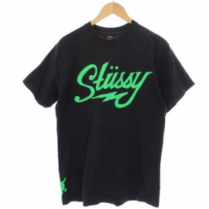 【中古】ステューシー STUSSY 00's Tシャツ カットソー 半袖 クルーネック プリント メキシコ製 M 黒 メンズ