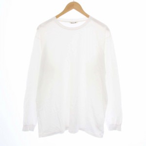 【中古】オーラリー AURALEE 20SS LUSTER PLAITING L/S TEE Tシャツ ロンT カットソー 長袖 4 M ホワイト A00SP01GT