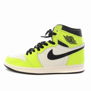 【中古】ナイキ Air Jordan 1 High OG Volt Visionaire スニーカー ハイカット シューズ US10 イエロー 555088-702