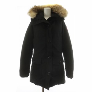 【中古】カナダグース CANADA GOOSE ブロンテ パーカー BRONTE PARKA ダウンコート ロング丈 フード ファー M 黒