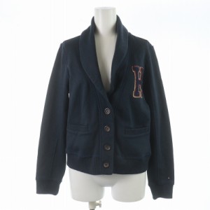 【中古】トミーヒルフィガー TOMMY HILFIGER スポーツ SPORT ショールカラージャケット シングル ワッペン L 紺 /SI41