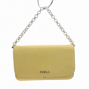 【中古】フルラ FURLA SPLENDIDA MINI SHOULDER BAG スプレンディダ ミニ ショルダーバッグ ハンドバッグ 黄色 茶