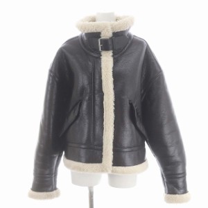 【中古】ザラ ZARA フライジャケット アウター 裏ボア M ベージュ 茶 ブラウン /YQ レディース