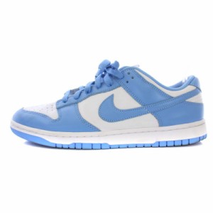 【中古】ナイキ NIKE Dunk Low University Blue スニーカー シューズ レザー 28.5?p ライトブルー メンズ