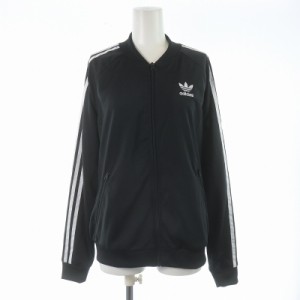 【中古】アディダス adidas トラックジャケット ジャンパー ショールカラー 3本ライン XO XXL 黒 白 BK5931 /SI42